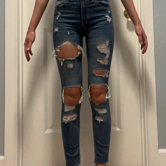 Hollister Jeans Hollister High Rise Skinny Ripped Jeans Poshmark